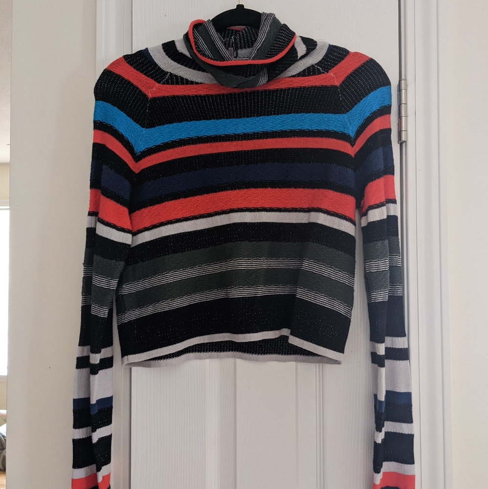 Small Free People turtleneck blouse and skirt set